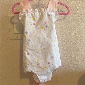 The Beaufort Bonnet Company Floral One Piece - Pink and White